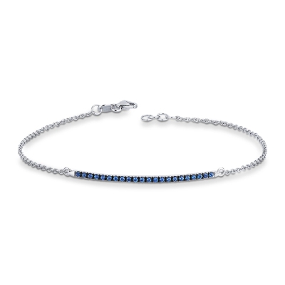 White gold 18k bracelet with blue sapphires