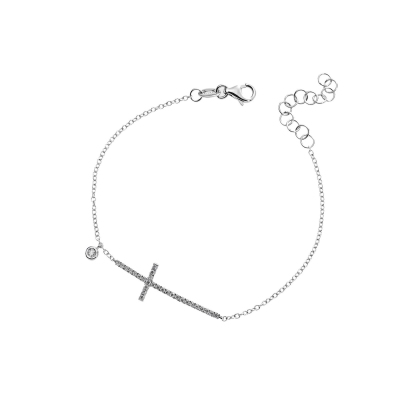 Cross bracelet with diamonds