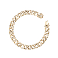 Groumette bracelet in 18k yellow gold with diamonds