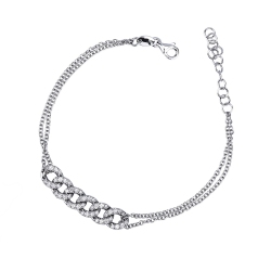 18k white gold bracelet with iced out section in diamonds