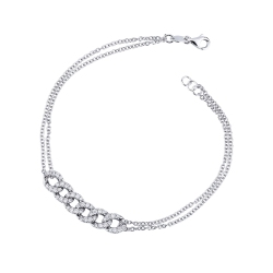 Iced out bracelet in white gold 18k with diamonds