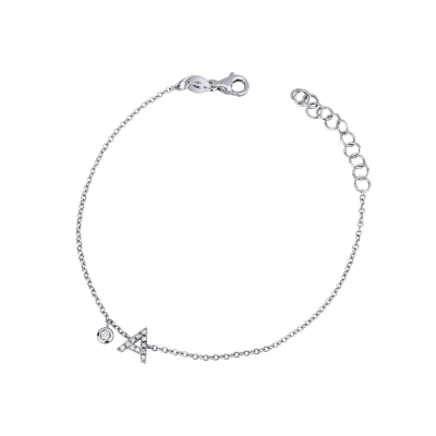 Bracelet with a initial A in diamonds
