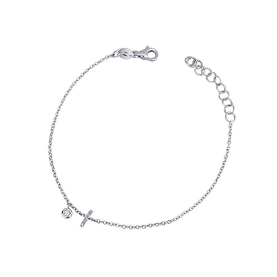 Initial I bracelet white gold and diamonds