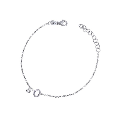 Initial O bracelet white gold and diamonds