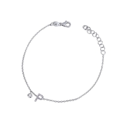 Initial P bracelet white gold and diamonds