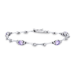 750 white gold amethyst and diamonds bracelet