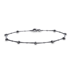 Burnished gold alternate bracelet with black diamonds