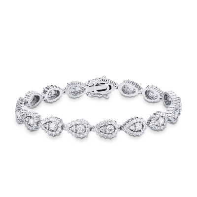 Bracelet design in white gold 750 with diamonds
