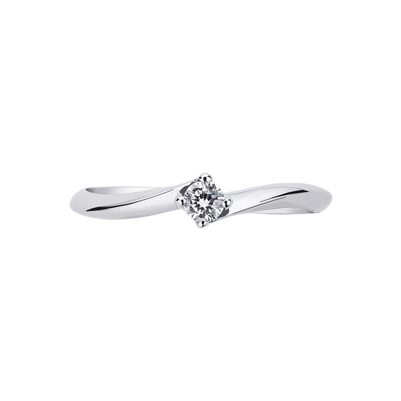 4 claw Solitaire diamond Ring 18k White Gold, Valentino model 4 claw Solitaire diamond Ring 18k White Gold, Valentino model