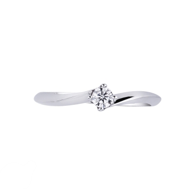 4 claw solitaire rhombus diamond ring 0,15 ct Valentino Model
