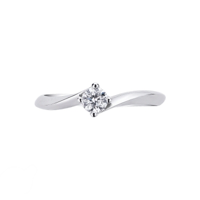 4 claw white gold 18k diamond ring 0,20 ct