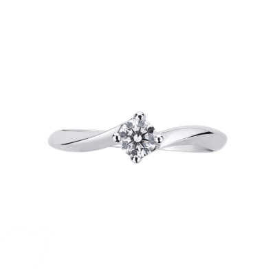 Solitare ring in white gold 18k with diamond 0,30 ct