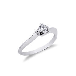 Solitare ring in white gold 18k with diamond 0,30 ct