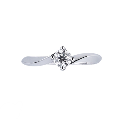 18k white gold Solitaire ring Valentino Model with 0,40 ct diamond
