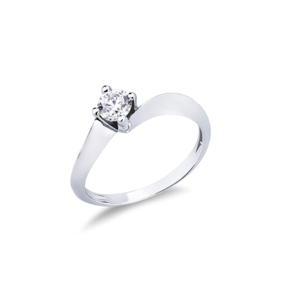 18k white gold Solitaire ring Valentino Model with 0,40 ct diamond
