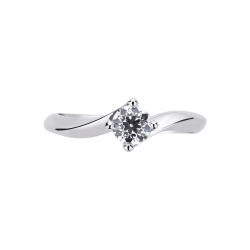 Solitaire ring in white gold 18k with diamond 0,50 ct 2