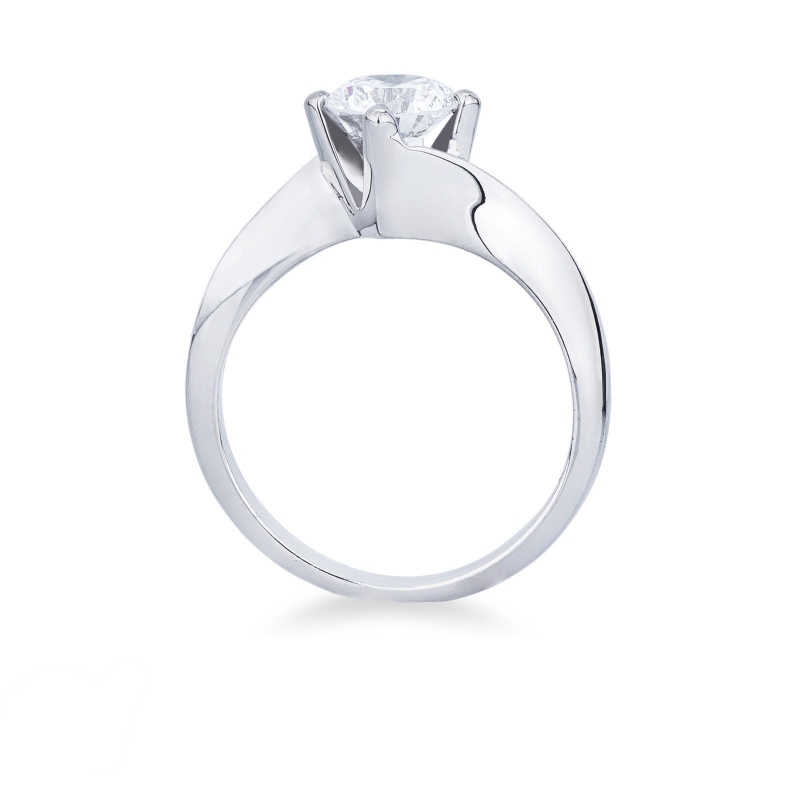 White gold 18k solitaire diamond ring Valentino model, 1.00 ct White gold 18k solitaire diamond ring Valentino model, 1.00 ct