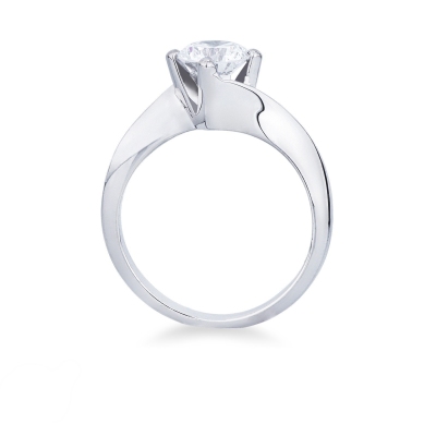 White gold 18k solitaire diamond ring Valentino model, 1.00 ct