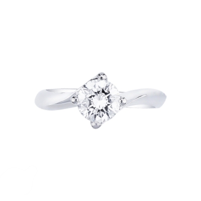 White gold 18k solitaire diamond ring Valentino model, 1.00 ct