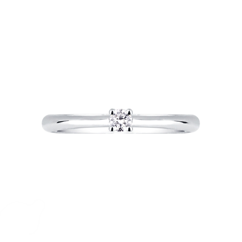 White gold 18k solitaire knot with a 0,10 ct diamond  White gold 18k solitaire knot with a 0,10 ct diamond