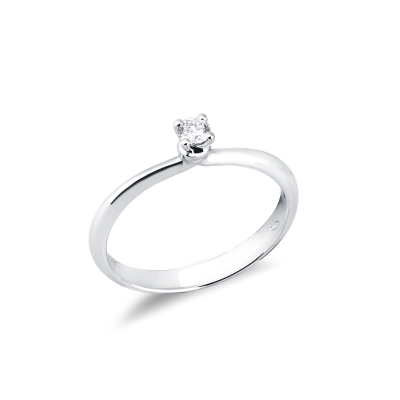 White gold 18k solitaire knot with a 0,10 ct diamond 