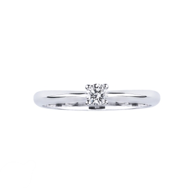 4 claw knot solitaire 0,25 ct diamond ring white gold 18k