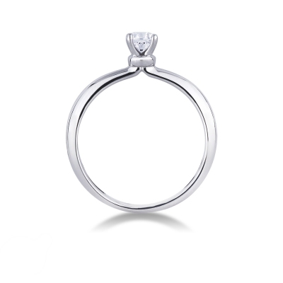 4 claw solitaire 0,30 ct diamond ring white gold 18k