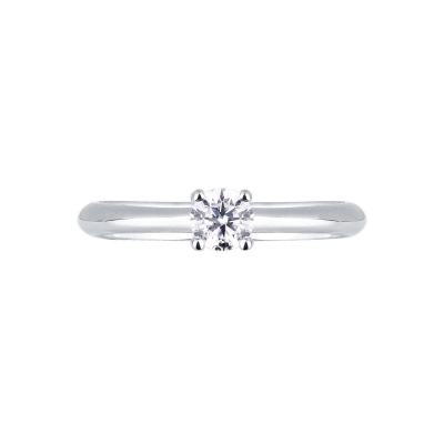 4 claw solitaire 0,30 ct diamond ring white gold 18k