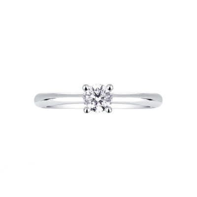 4 claw white gold 18k solitaire diamond ring 0,40 ct