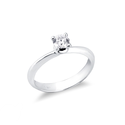 4 claw white gold 18k solitaire diamond ring 0,40 ct