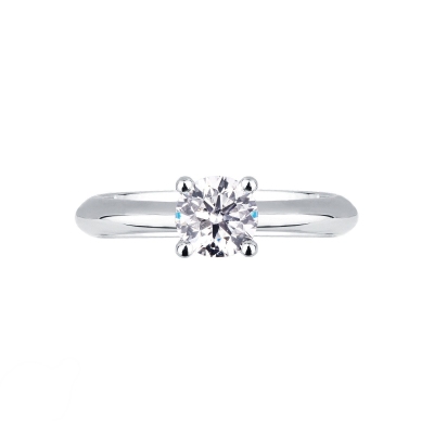 4 claw white gold 18k solitaire diamond ring 0,70 ct 