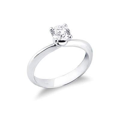 4 claw white gold 18k solitaire diamond ring 0,70 ct 