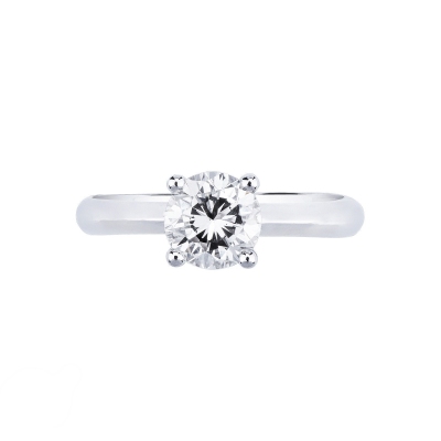 Solitaire 0,90 ct diamond ring white gold 18k