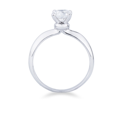 Solitaire ring with diamond and regular shank, 1.00 ct