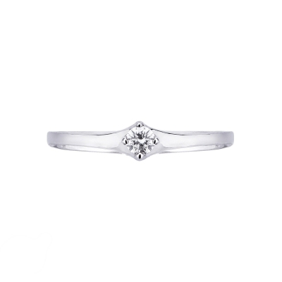 Rhombus diamond solitaire ring 0,10ct 