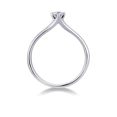 4 claw rhombus 0,20 ct diamond solitaire ring