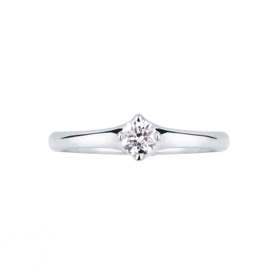 4 claw rhombus 0,20 ct diamond solitaire ring