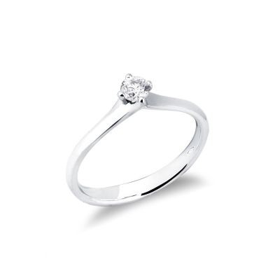 4 claw rhombus 0,20 ct diamond solitaire ring