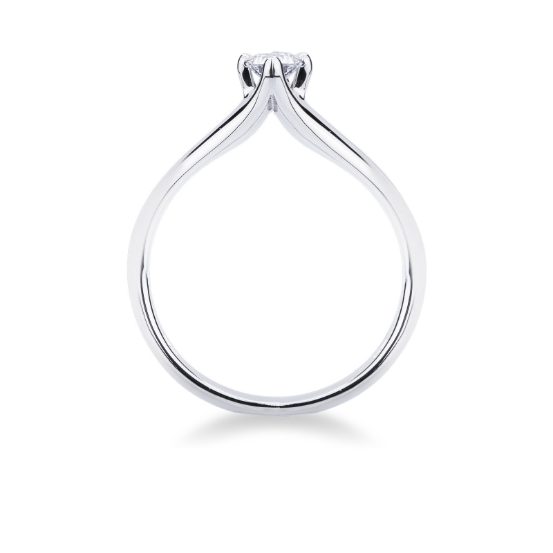 4 claw solitaire diamond ring white gold 18k 0,25 ct 