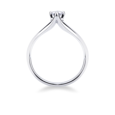 4 claw solitaire diamond ring white gold 18k 0,25 ct 