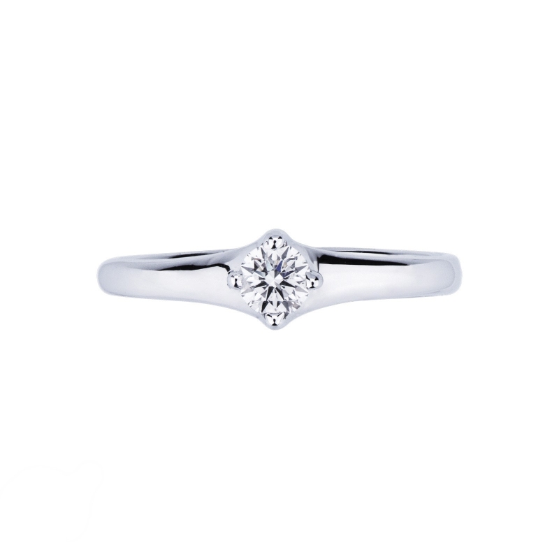 4 claw solitaire diamond ring white gold 18k 0,25 ct 