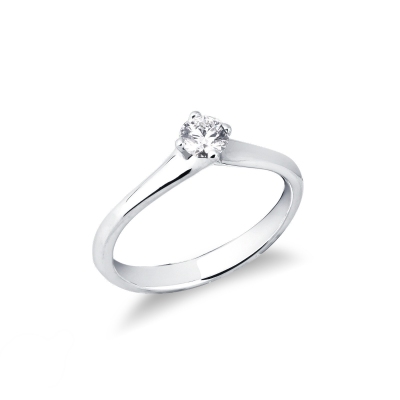 Solitaire ring white gold 18k with 0,30 ct diamond 