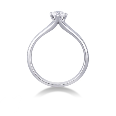 White gold 18k 4 claw solitaire diamond ring 0,40 ct