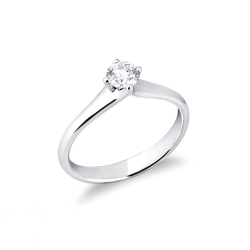 White gold 18k 4 claw solitaire diamond ring 0,40 ct