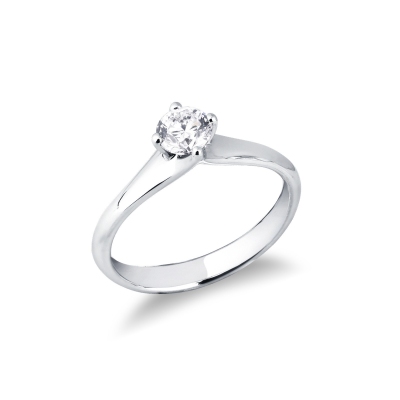4 claw white gold 18k solitaire diamond ring 0,50