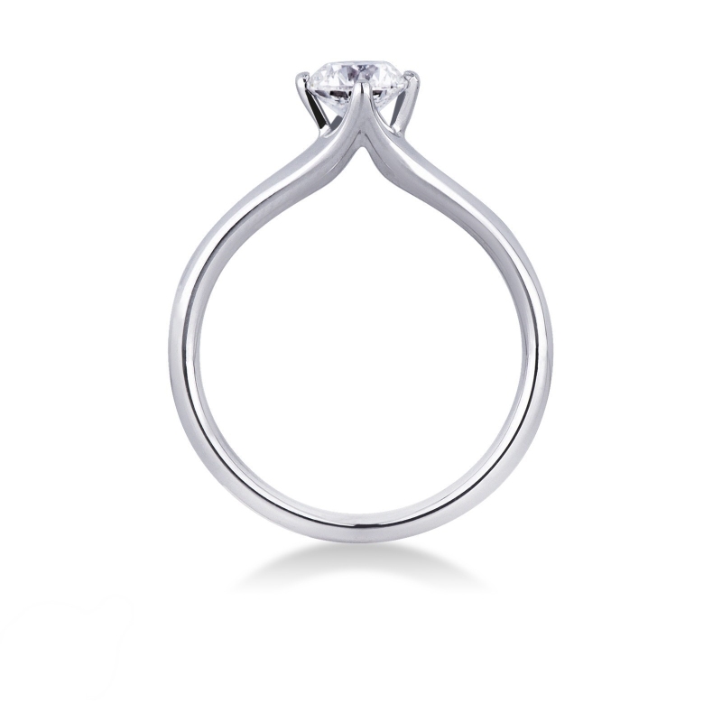 4 claw solitaire ring diamond 0,70 ct white gold 18k