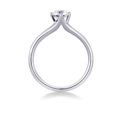 4 claw solitaire ring diamond 0,70 ct white gold 18k