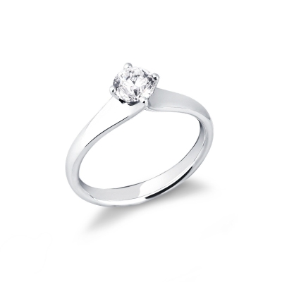 4 claw solitaire ring diamond 0,70 ct white gold 18k