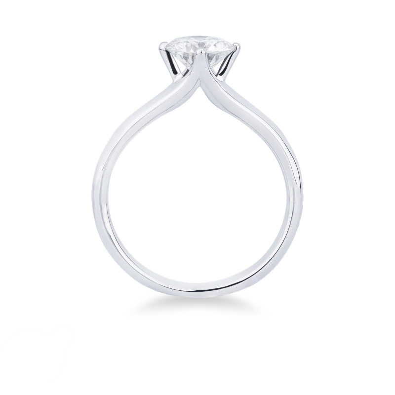 1 Carat Solitaire Diamond Ring in 18kt White Gold with Rhombus Griffe Setting 1 Carat Solitaire Diamond Ring in 18kt White Gold with Rhombus Griffe Setting