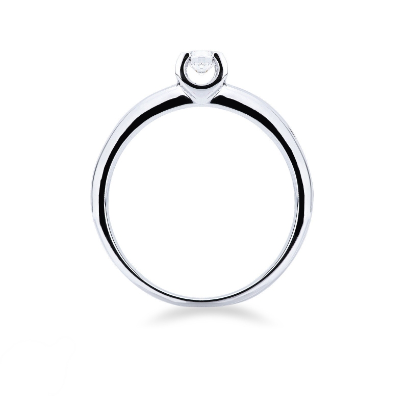 4 claw solitaire ring white gold 18k with a 0,25 ct diamond 